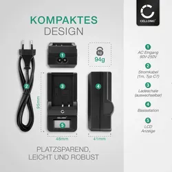 Cellonic Akku für Sony Cyber-shot DSC-V3, DSC-P200, DSC-P150, DSC-P100, DSC-T50 (Kamera Akku), Kamera Stromversorgung, Schwarz