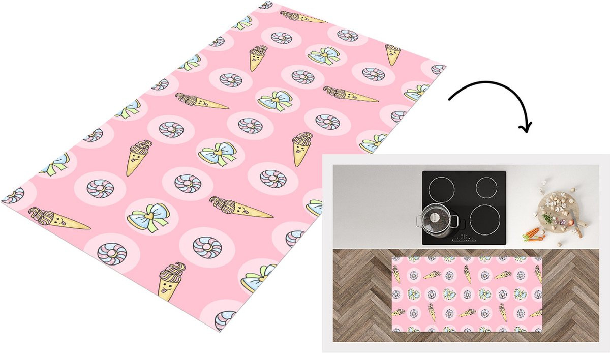 KitchenYeah Keukenloper Donuts Kawaii Pastel Vinyl B/D: 120 x 60 cm