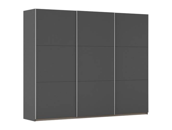Rauch Möbel Schwebetürenschrank, Grau, 3 Fächer, 261x210x59 cm, in verschiedenen Größen erhältlich, Schlafzimmer, Kleiderschränke, Schwebetürenschränke