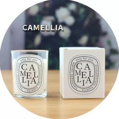 Uplift Treasures Transparent Scented Candle Jar For Home And Wedding Decor camellia
