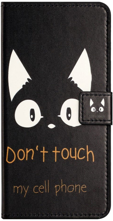 INCOVER Samsung Galaxy A15 (5G) / A15 Læder Flip Cover m. Pung & Ståfunktion - "Don't Touch My Cell Phone"