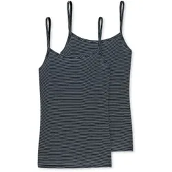 Schiesser 2P Modal Essentials Spaghetti Strap Tops Dunkelblau 36 Damen