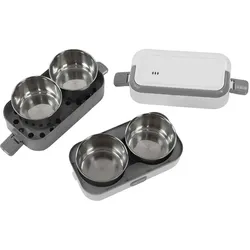 Avizar Elektrischer Lunchwärmer 2L mit Edelstahlbehältern, Lunchbox, Weiss, Mehrfarbig