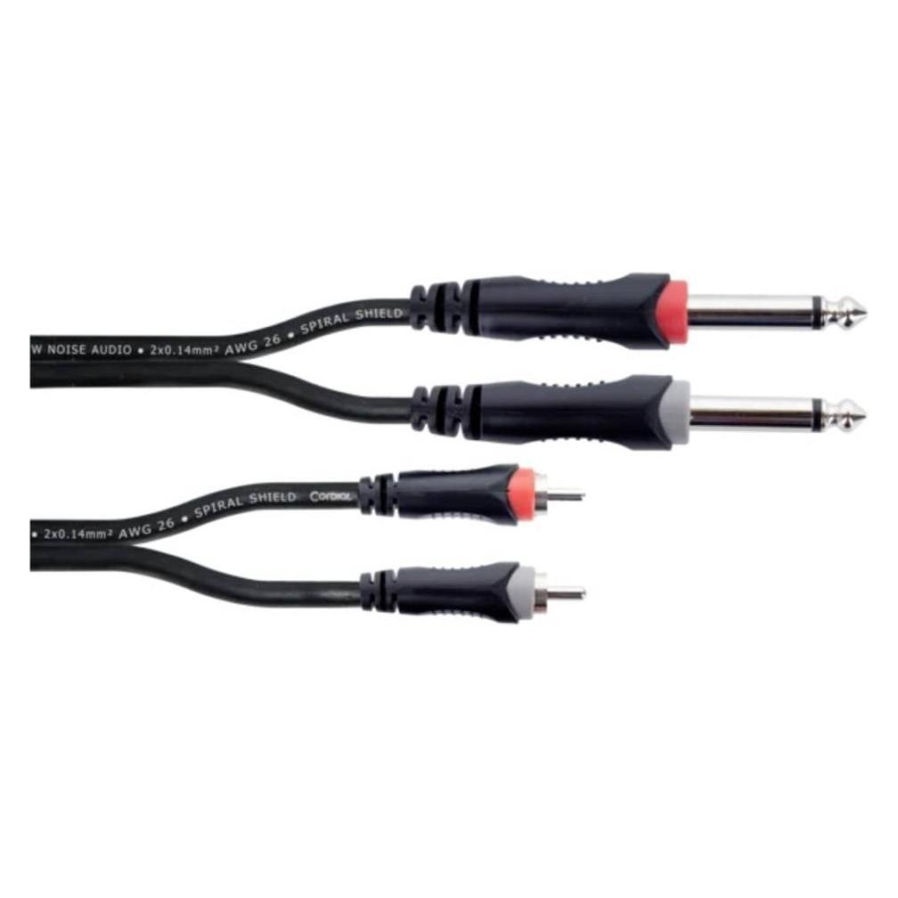 Cordial 14842 Klinke / Cinch Audio Anschlusskabel (2x Klinkenstecker 6.3 mm (mon (6 m, 6.3mm Klinkenkabel) (14842)