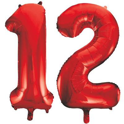 XL Folienballon rot Zahl 12