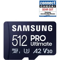 Samsung PRO Ultimate microSD-Speicherkarte inkl. SD Adapter - 512 GB