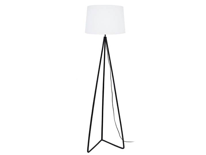 Lampadaire métal noir abt-jour blanc