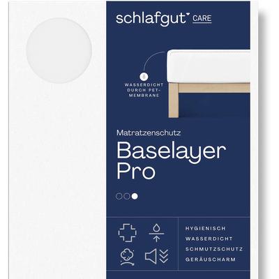 Matratzenauflage SCHLAFGUT "Baselayer Matratzenschutz Pro", weiß, B:160cm H:30cm L:200cm, Bezug: 100% Baumwolle, Matratzenzubehör, wasserundurchlässig