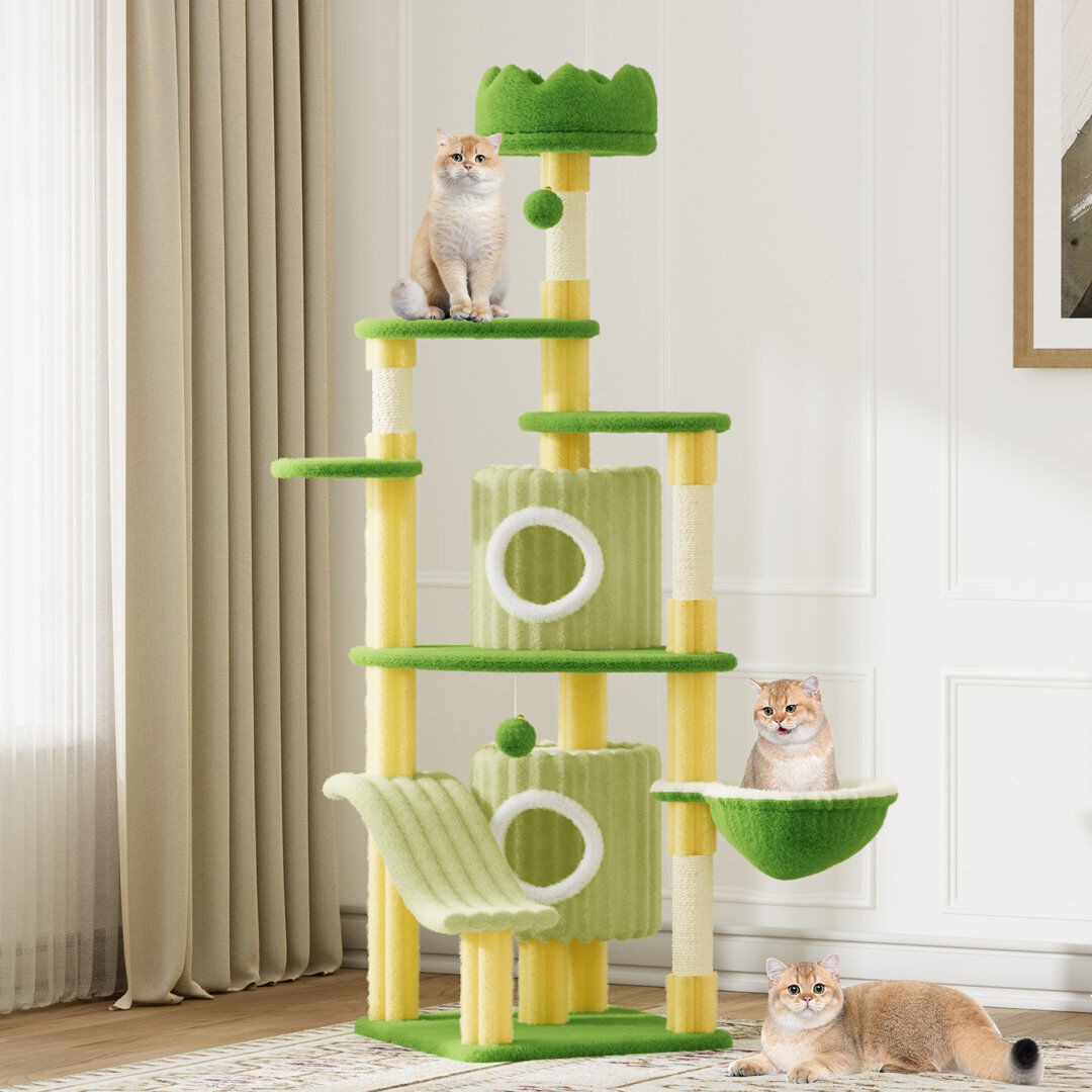 Archie & Oscar Amadahy Cat Tree / Condo Green 162cm H X 48cm W X 48cm D
