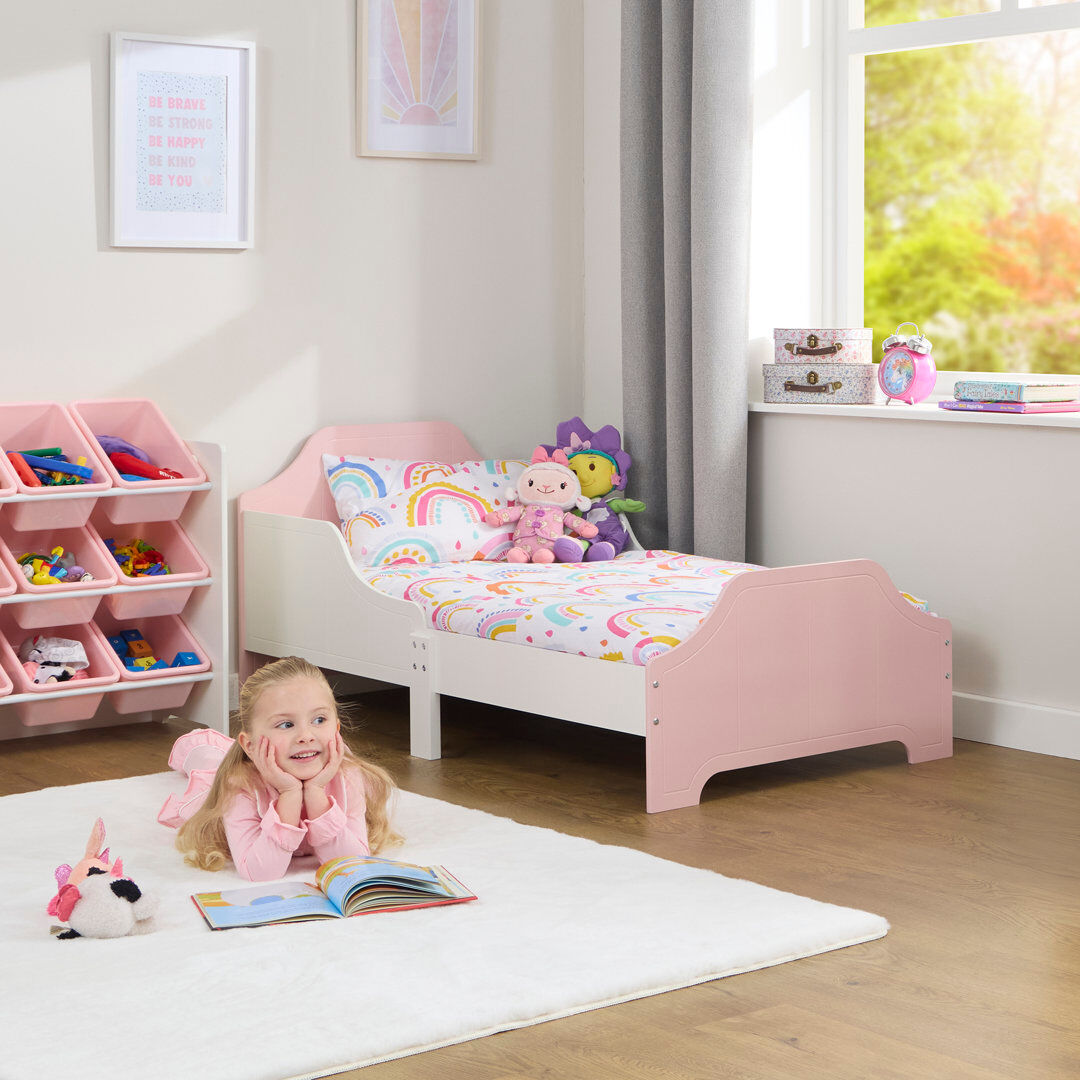 Liberty House Toys Two Tone Toddler Bed Pink/White