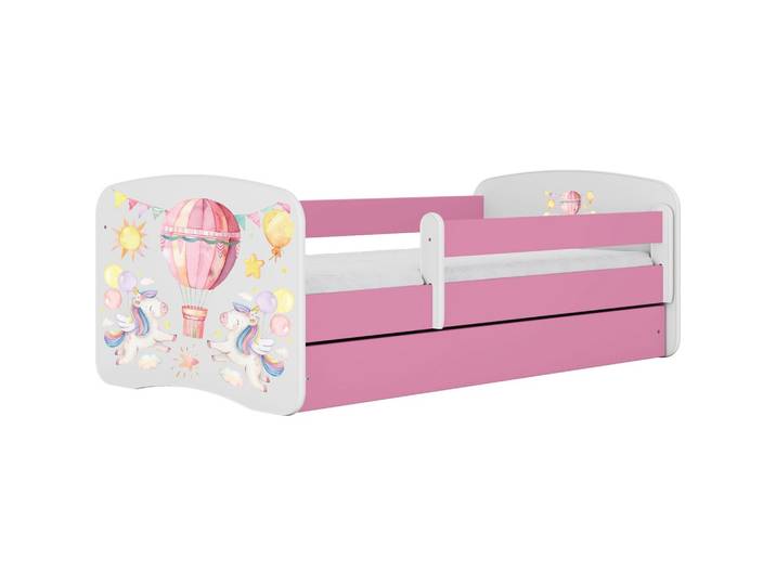 KINDERBETT Emily mit Schublade und Matratze, Rosa 70x140 cm