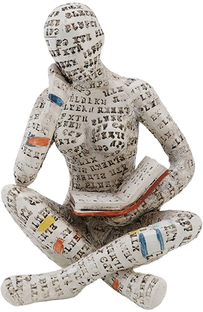 Dailygoods Beeldje Lezende Vrouw - Hars Ornament voor Woonkamer Decoratie