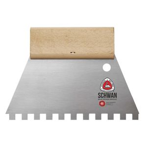 Schwan Spachtel 420120, Breite 180mm, Zahnspachtel aus Stahl, mit Holzgriff