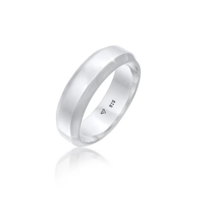 Silberring KUZZOI "Ring Herren Bandring Basic 925 Silber" Gr. 56, silber, Fingerringe, Herren, 56, Silber 925 (Sterlingsilber), Silberring
