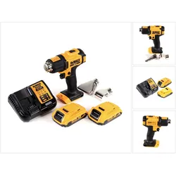 DeWalt, Heissluftföhn, DCE 530 D2 Akku Heissluftpistole 18V 530°C + 2x Akku 2,0Ah + 1x Lader+ Flächen- und