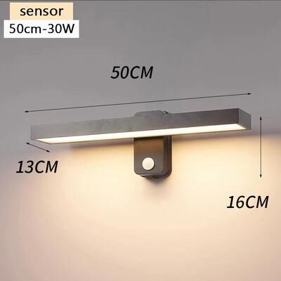 Combo Retail Shop LED Outdoor Wall Lamp IP65 Motion Sensor Waterproof Rotatable Porch Light Villa Entrance Courtyard Living Room Home Decorative 50cm Sensor