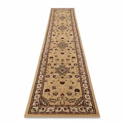 TEPPICH GLAZERT, klassisch-floral, Braun, 66 x 300 cm