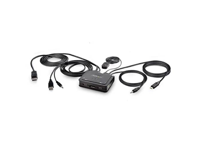 StarTech 2-Port USB-C & DisplayPort Kabel KVM, 4K 60Hz, USB-voeding