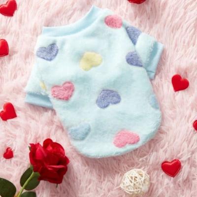 Inspired Living Cozy Heart Print Flannel Dog Vest For Small Dogs blue l
