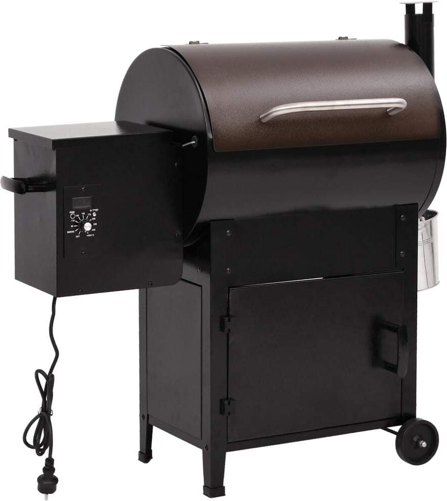Pelletgrill mit Schornstein Schwarz 104 cm Eisen