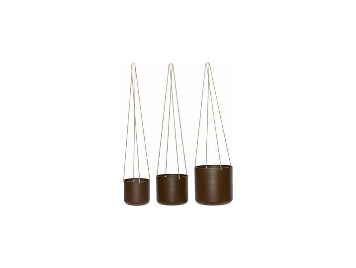 Lot de 3 caches-pots en tissu marron, d'intérieur, à suspendre -