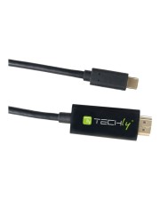 Techly USB Typ C zu HDMI Alternate Kabel 4K 2m schwarz CE Schwarz (IADAP-USBC-HDMI2TY)