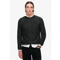 Superdry für Herren. M6110634A Dicker schwarzer Raglan-Pullover (XXL), Lässig, Polyester