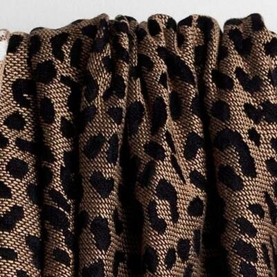 Manual Woodworkers And Weavers Leopard Throw Blanket , Brown
