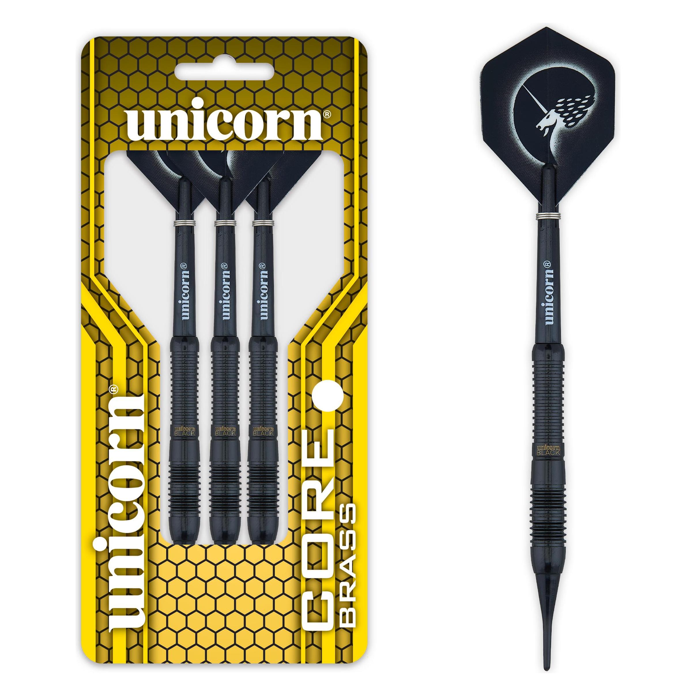 Unicorn Core Black Brass 2 Soft Darts 1 Satz (16 g) (04286)