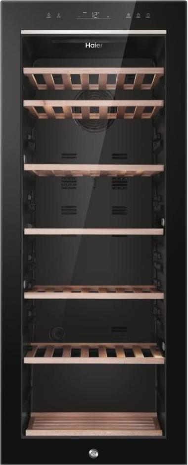 Haier Wine Bank 50 Series 5 HWS84GA, Weinkühler mit Kompressor, Freistehend, 84 Flasche(n), G, Schwarz, Schwarz