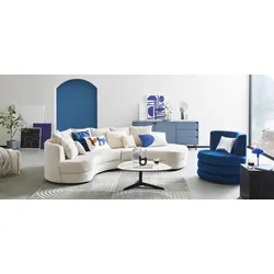 Wohnlandschaft Limoncello m. Hocker ca.300x160cm Beige Cord