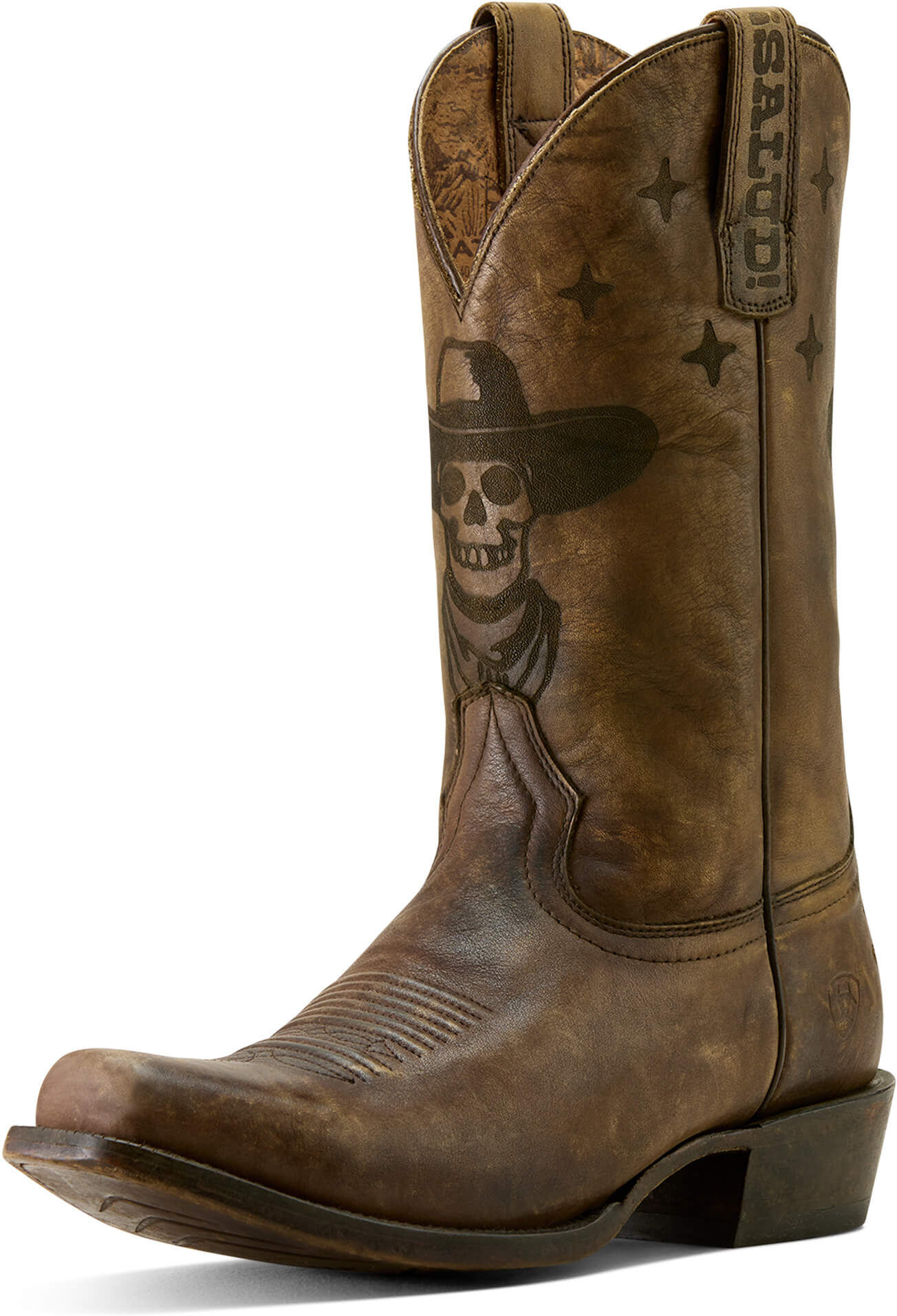 Men's High Stepper Sendero Square Toe Cowboy Boots in Stonewashed Brown When Life Gives You Agaves Print, Size: 10.5 D / Medium by Ariat