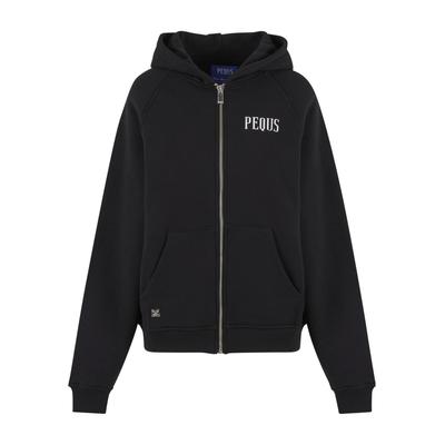 Sweatjacke PEQUS "PEQUS PEQUS Rhinestone Art Gallery Zip-Hoodie", Herren, Gr. M, schwarz, 100% Baumwolle, Rundhals, Sweatjacken Sweatjacke