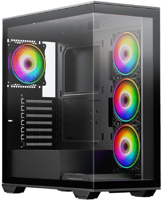 Vida Solus Black ARGB Tempered Glass ATX Gaming Case