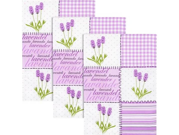 Kracht Geschirrtuch 3er-Pack Halbleinen Lavendel Größe 50x70 cm