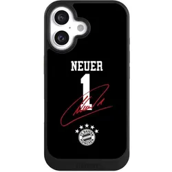 Nivocase Hülle für Apple iPhone 16 Handyhülle NIVOcore Case Schwarz FC Bayern München FCB Manuel Neuer (Apple iPhone 16), Smartphone Hülle, Schwarz