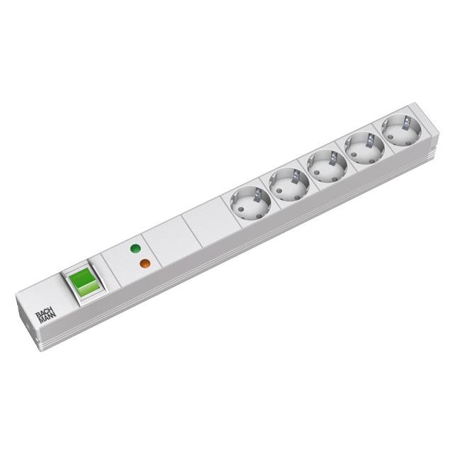 Bachmann Verlängerungsschnur (Rack (5x, CEE 7/3, CEE 7/4, 2 m) (333.403)