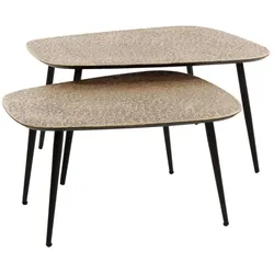 COUCHTISCH LAUCA 2ER SET Bronze Metall