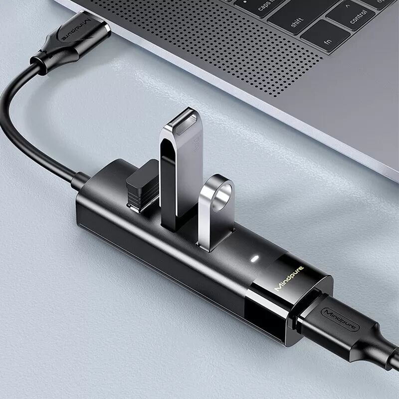 INF Type-C auf 4-Port USB 3.0 Hub – Hochgeschwindigkeits-Datenübertragung und Erweiterung 1,5 Mio.