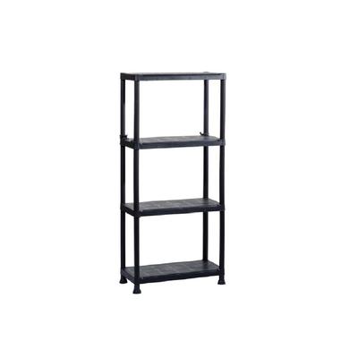 Regal mit 4 Ablagen L61xP31xH131cm SCHWARZ Tragkraft 120kg ITOOLS