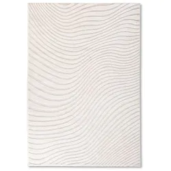 Design-Teppich Rippel 200 x 290 cm Mischgewebe Beige Creme