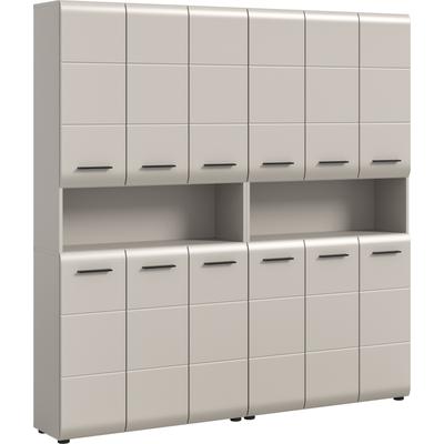 Badezimmer-Set WELLTIME, beige (kaschmir), B:180cm H:185cm T:30cm, Holzwerkstoff, MDF, Kastenmöbel-Sets, Bad-Kombination, Bad-Möbel, Badezimmer, Kombination, Kombi