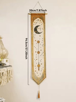 Inspire Curations Eid Mubarak Ramadan Wall Banner Moon & Lantern Islamic Eid Decorations tapestry M03103
