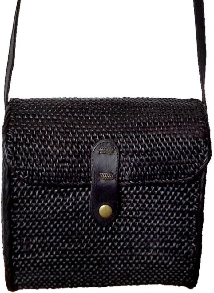 My Bliss Home Bolso bandolera ratán negro