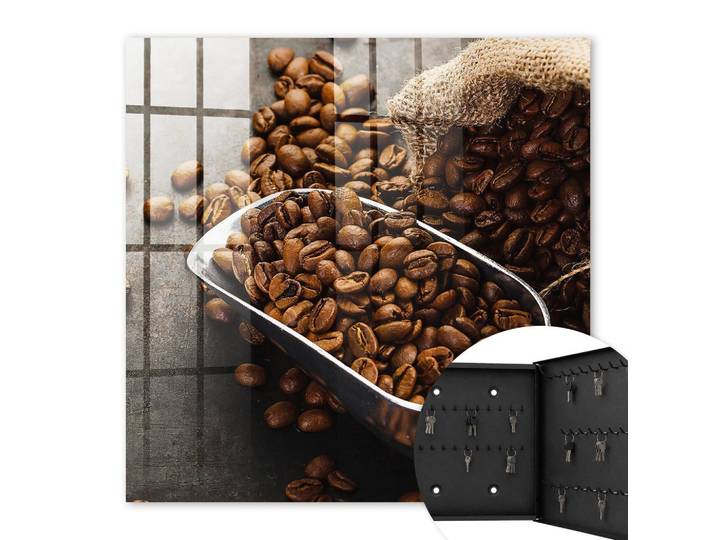 SCHLÜSSELBOX Schwarz 30x30 cm- Türöffnung nach rechts - Kaffeebohnen