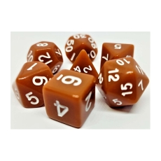 Dice4friends Würfelset Opaque - Brown-White (7) 284092