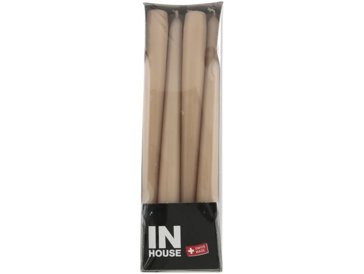 Inhouse Spitzkerzen hellbraun 2.2x24cm 12 Stück