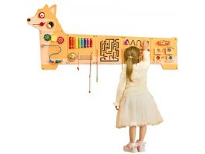 VEVOR Panneaux Muraux d'Activités Chiot, 12 Jeux, Jouet Mural Sensoriel Montessori pour Enfants 3-12 ans, Centre d'Activités d'Apprentissage, Salle de Jeux des Tout-petits, Crèche, Salle de Classe