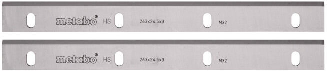 Couteau à raboter Metabo HSS -18%L 410x25x3mm / 2 rainures de réglage. HC 410.2 (0911050390)
