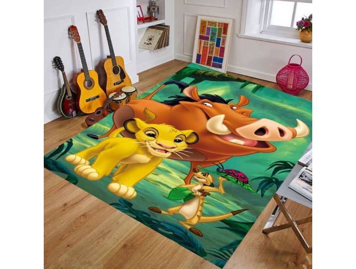 Tapis de jeu antidérapant - SIMBA - 120x160cm - Motifs variés - Synthétique - Enfant